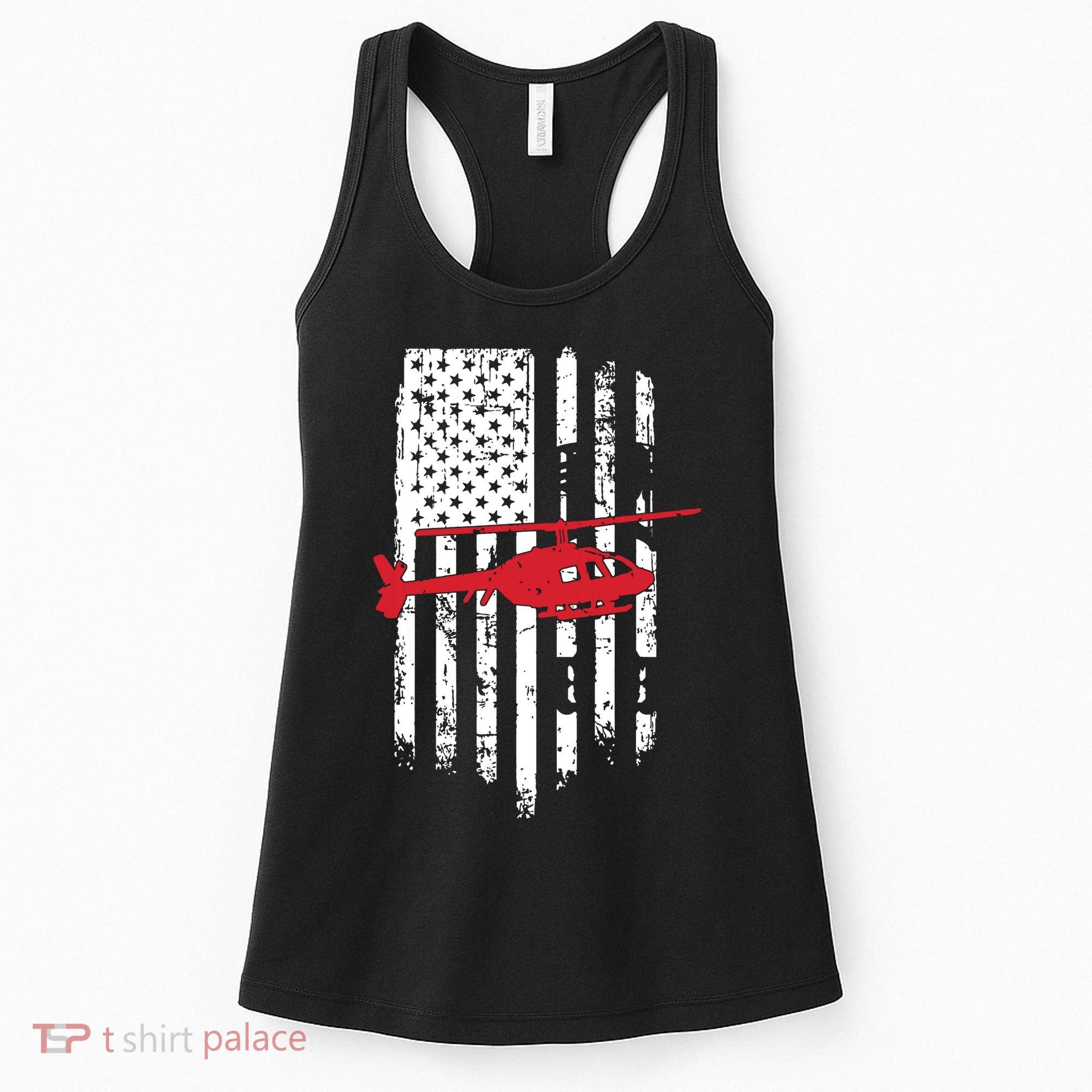 Patriotic Helicopter Flag Helicopter Pilot Gifts Women's Tank Top