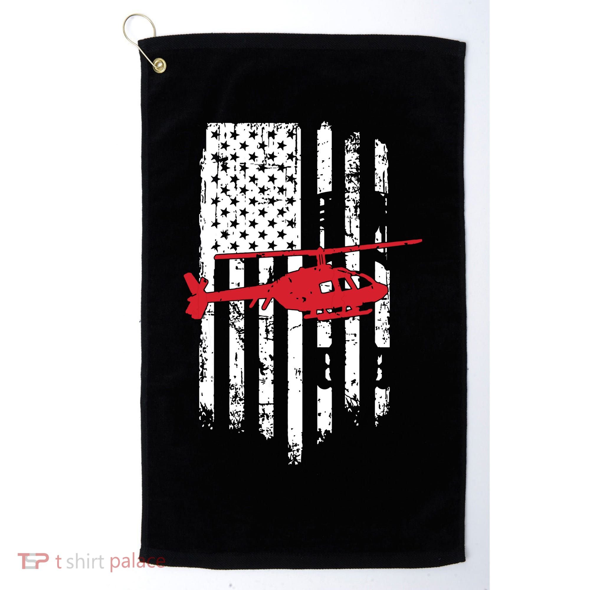 Patriotic Helicopter Flag Helicopter Pilot Gifts Golf Towel