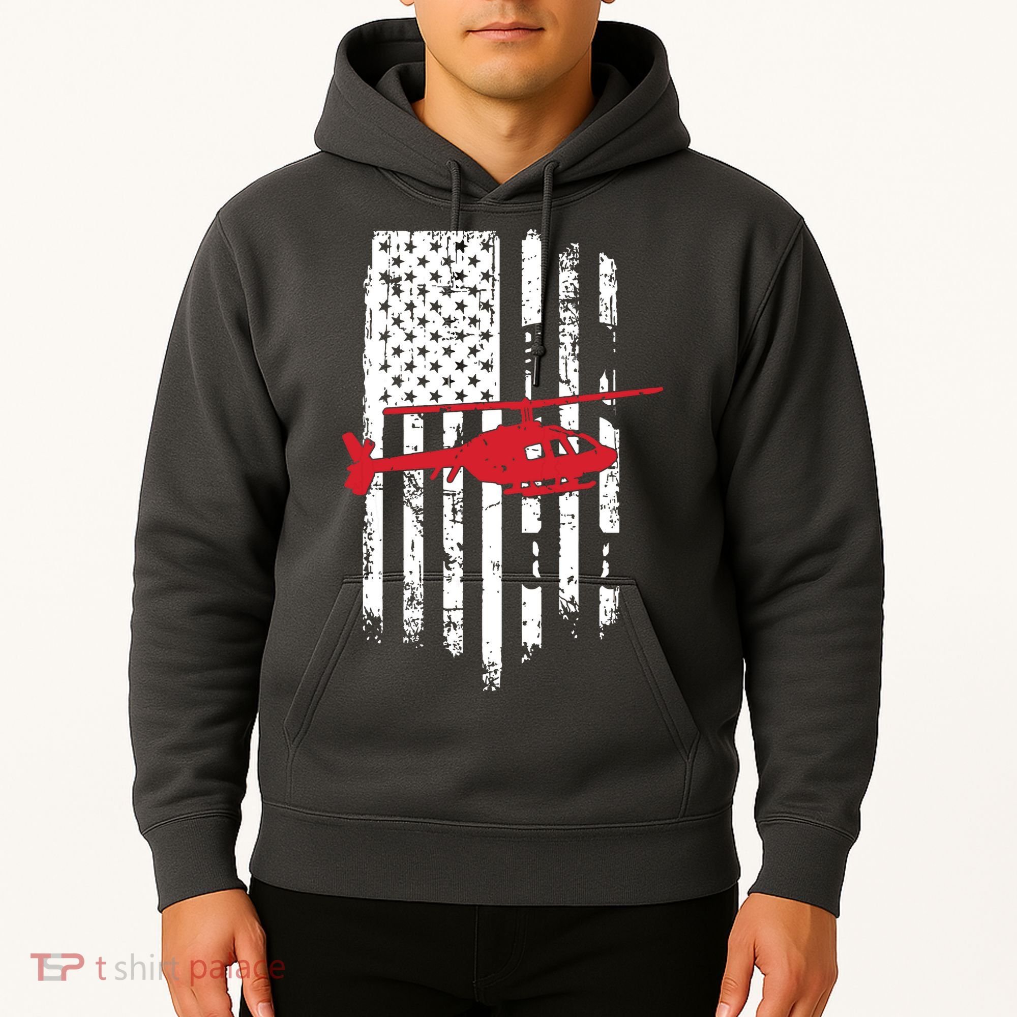 Patriotic Helicopter Flag Helicopter Pilot Gifts Hoodie