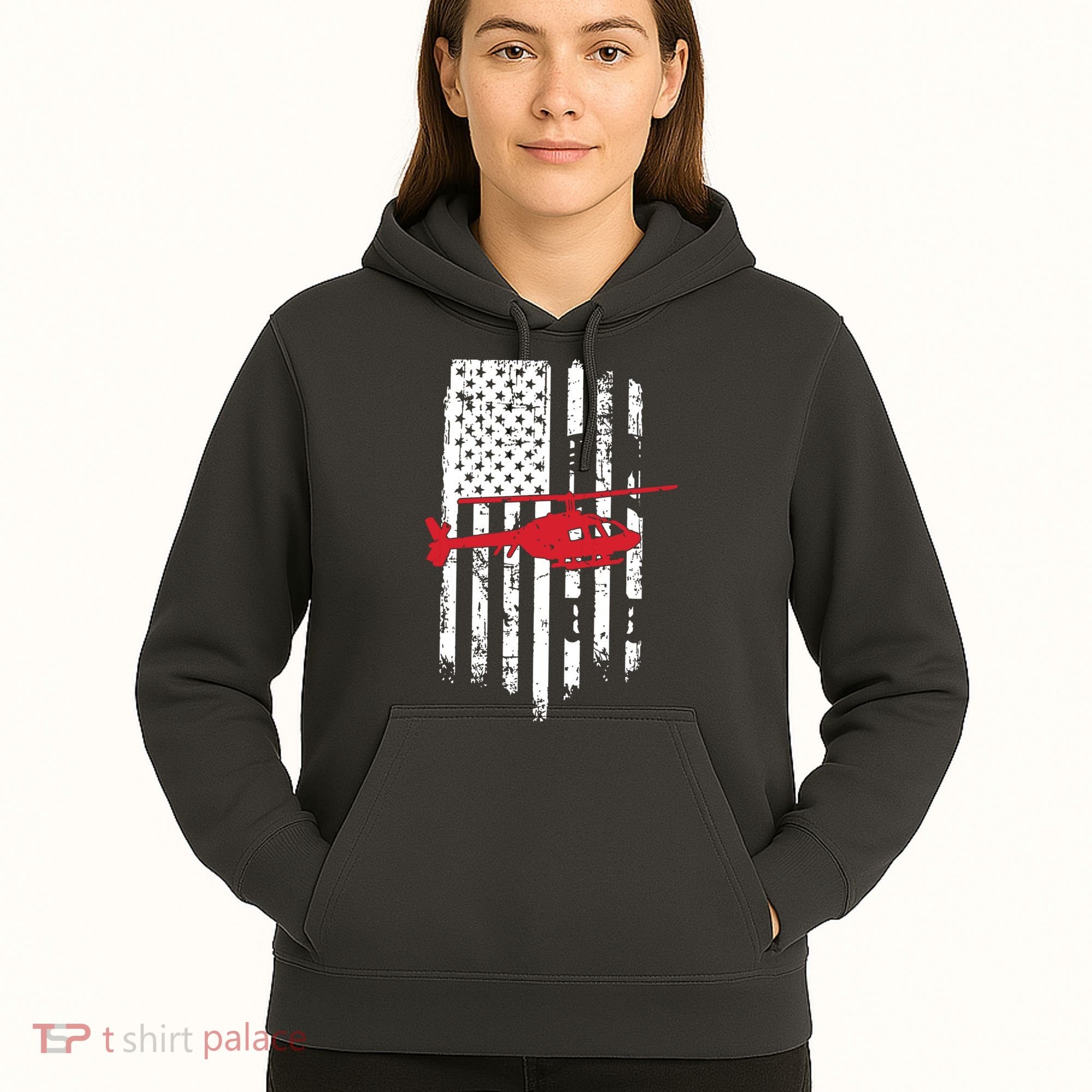Patriotic Helicopter Flag Helicopter Pilot Gifts Hoodie