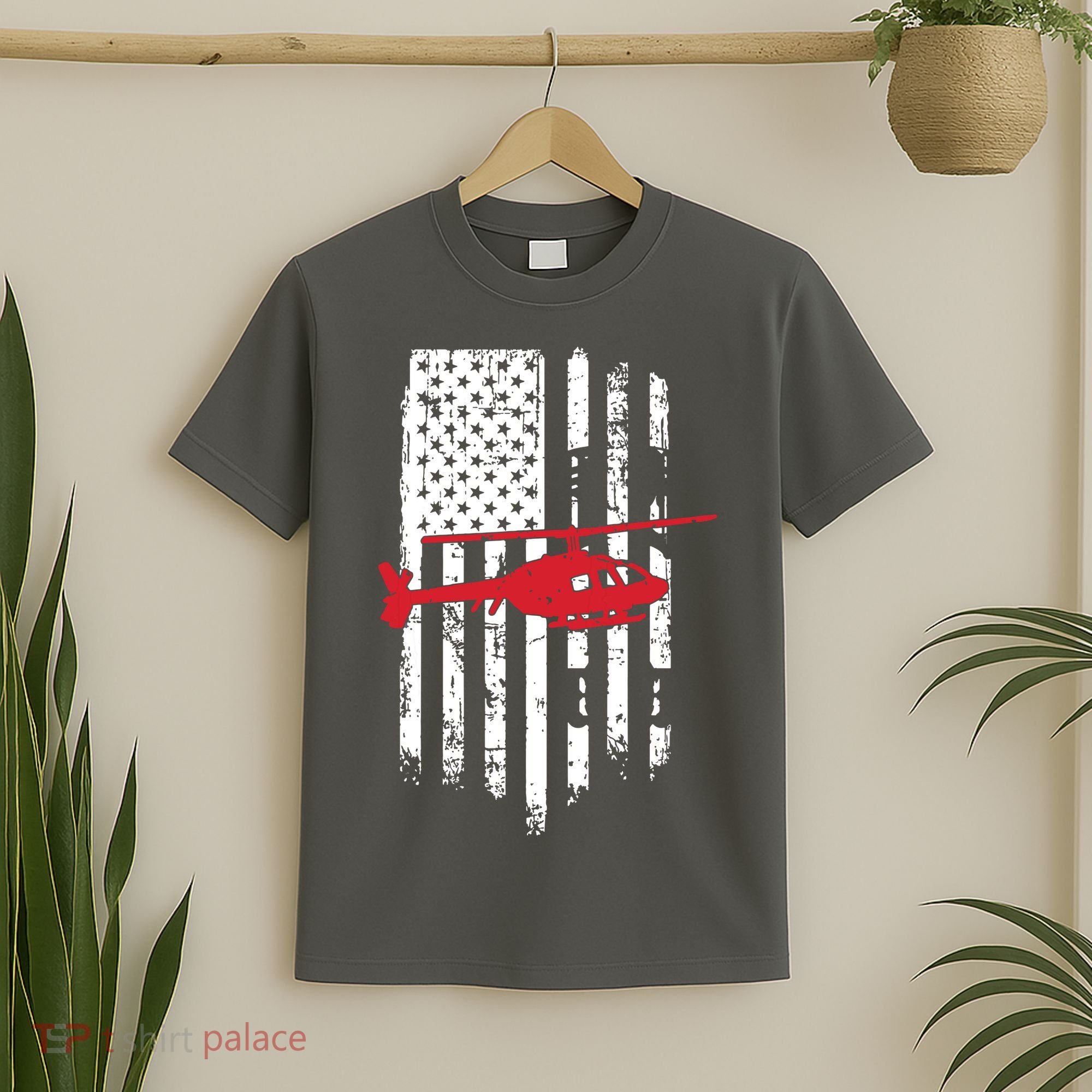 Patriotic Helicopter Flag Helicopter Pilot Gifts T-Shirt