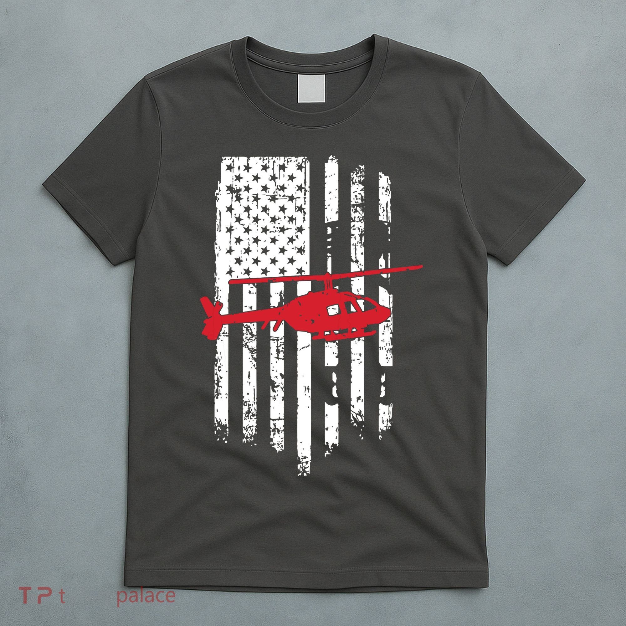 Patriotic Helicopter Flag Helicopter Pilot Gifts T-Shirt