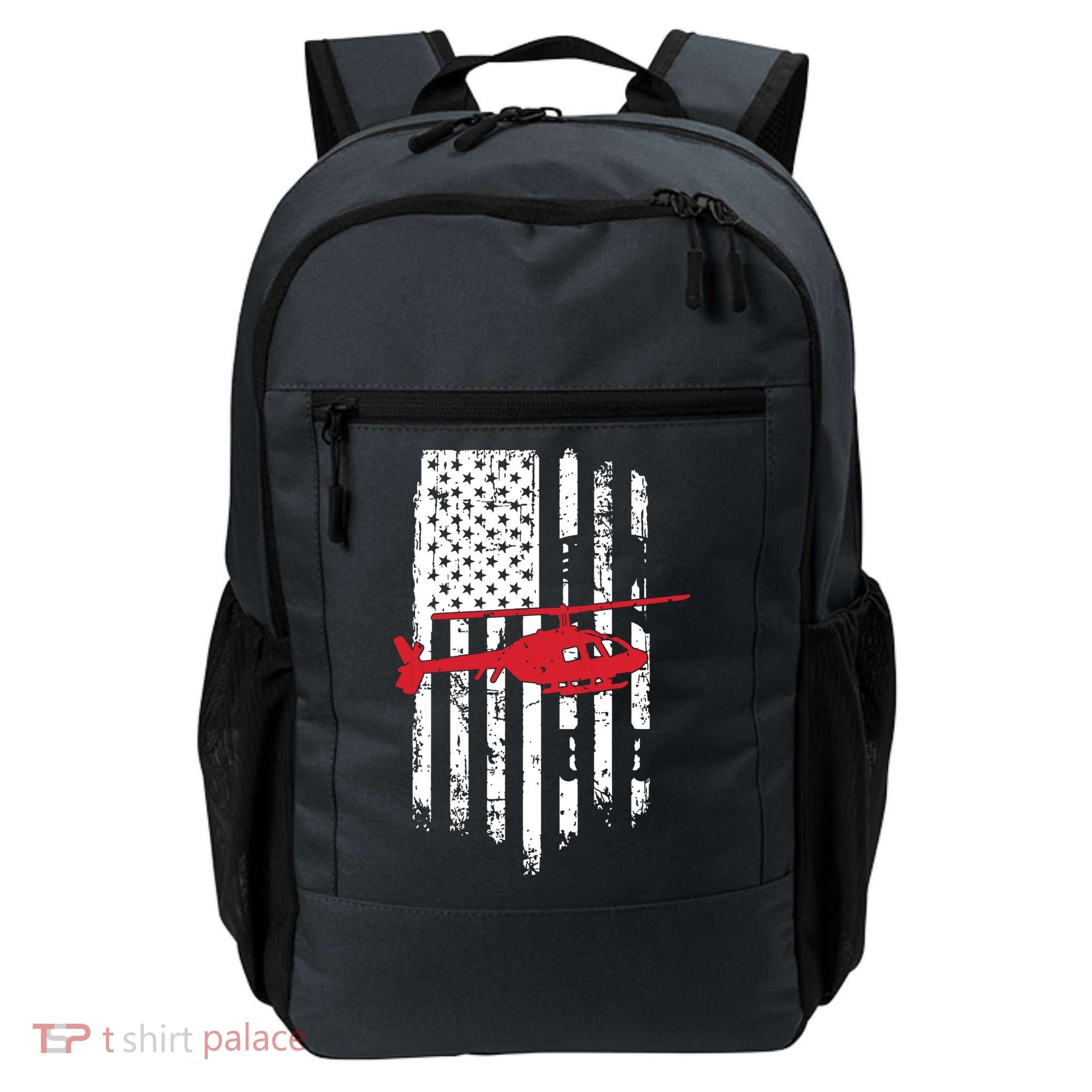 Patriotic Helicopter Flag Helicopter Pilot Gifts Backpack