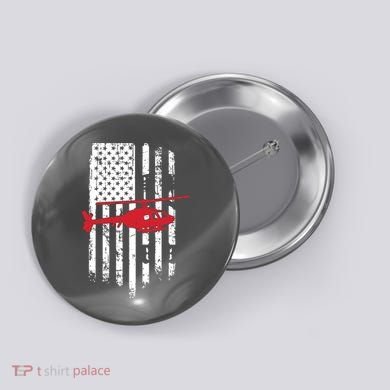 Patriotic Helicopter Flag Helicopter Pilot Gifts Button