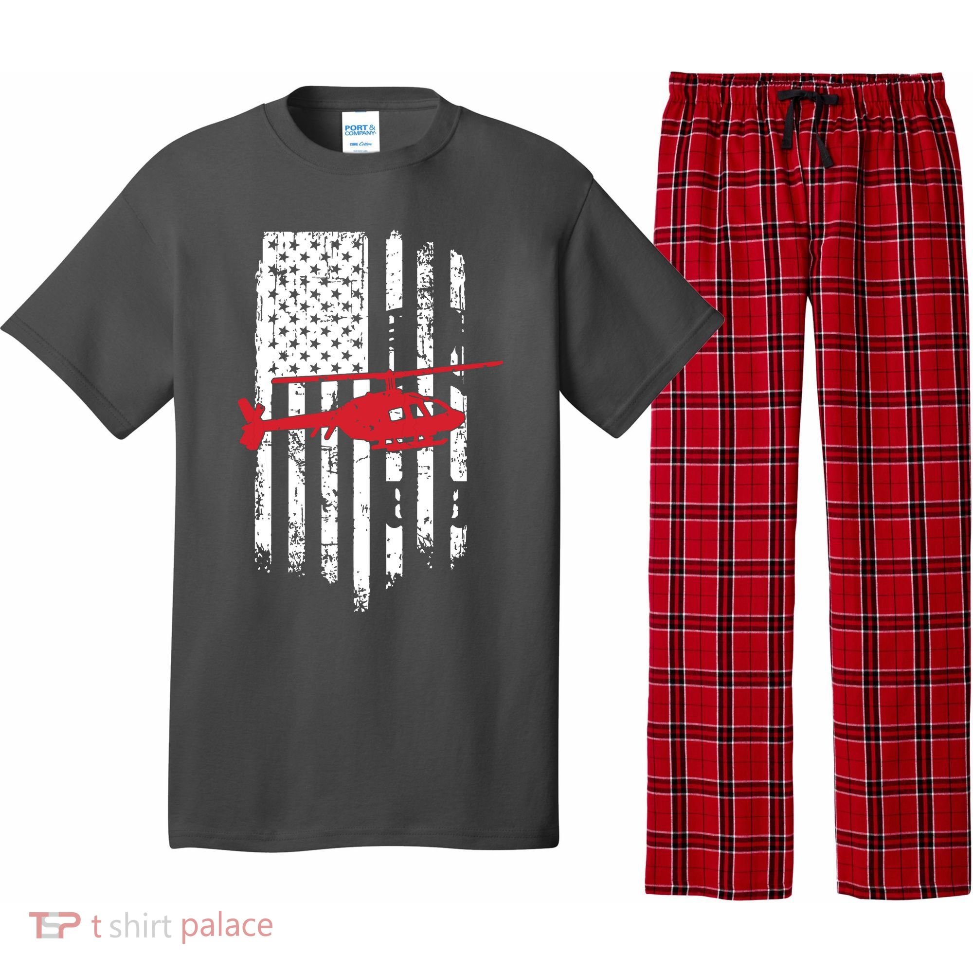 Patriotic Helicopter Flag Helicopter Pilot Gifts Pajama Set