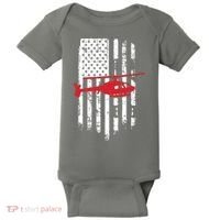 Patriotic Helicopter Flag Helicopter Pilot Gifts Baby Bodysuit thumb 0