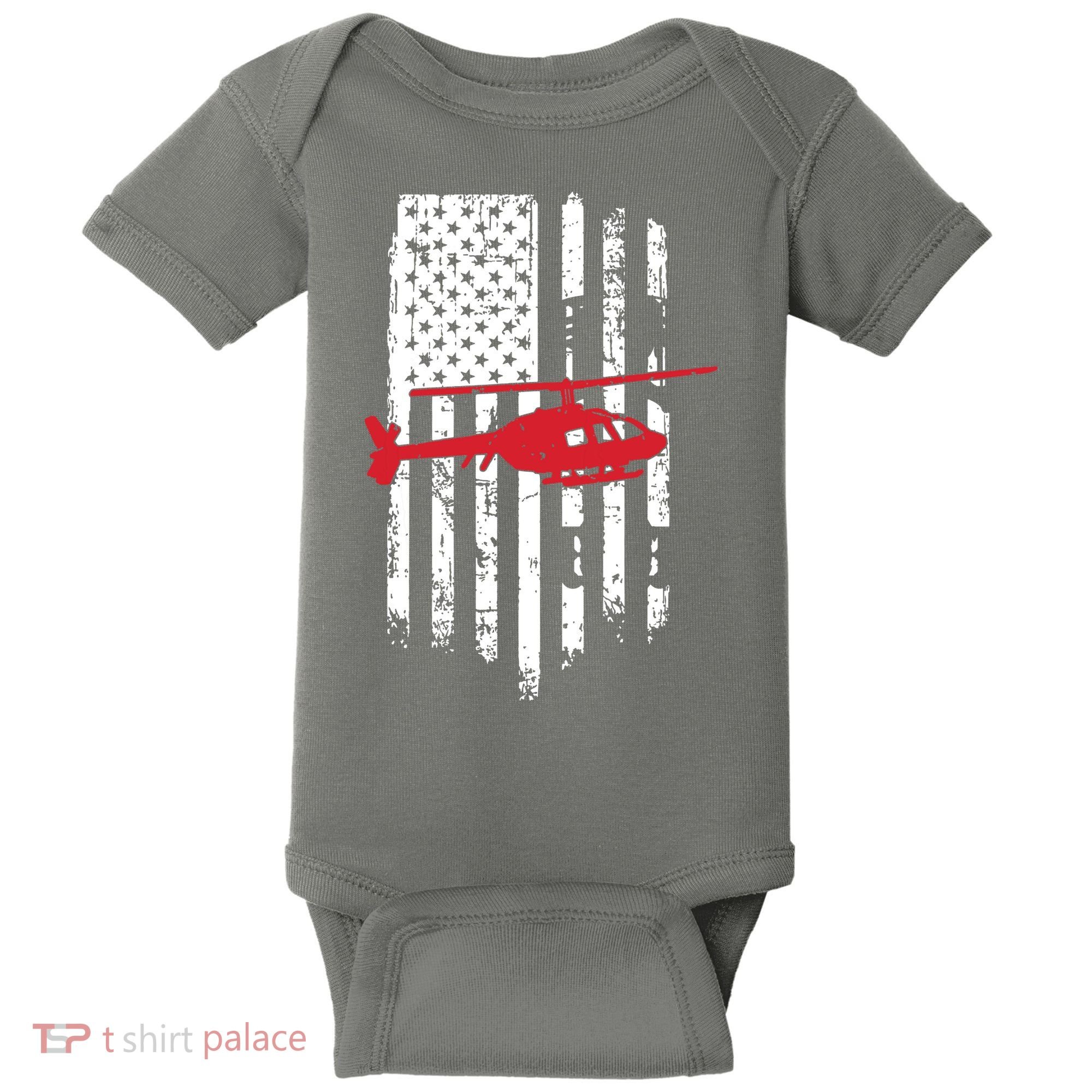 Patriotic Helicopter Flag Helicopter Pilot Gifts Baby Bodysuit