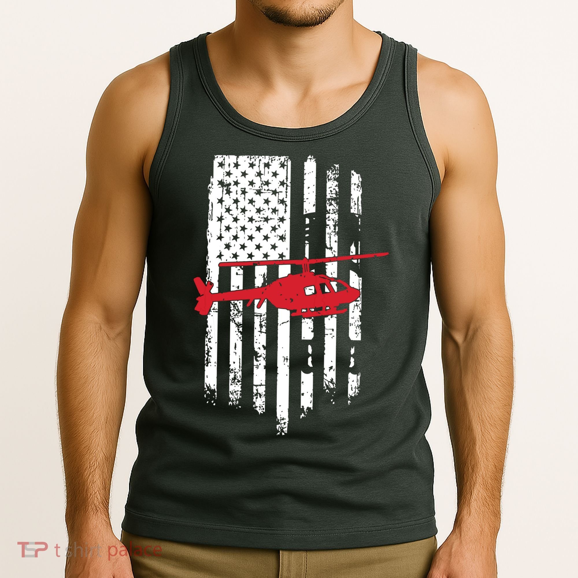 Patriotic Helicopter Flag Helicopter Pilot Gifts Tank Top