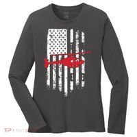 Patriotic Helicopter Flag Helicopter Pilot Gifts Women's Long Sleeve Shirt thumb 0