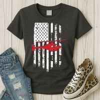 Patriotic Helicopter Flag Helicopter Pilot Gifts Women's T-Shirt thumb 3
