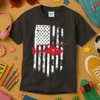 Patriotic Helicopter Flag Helicopter Pilot Gifts Kids T-Shirt thumb 3
