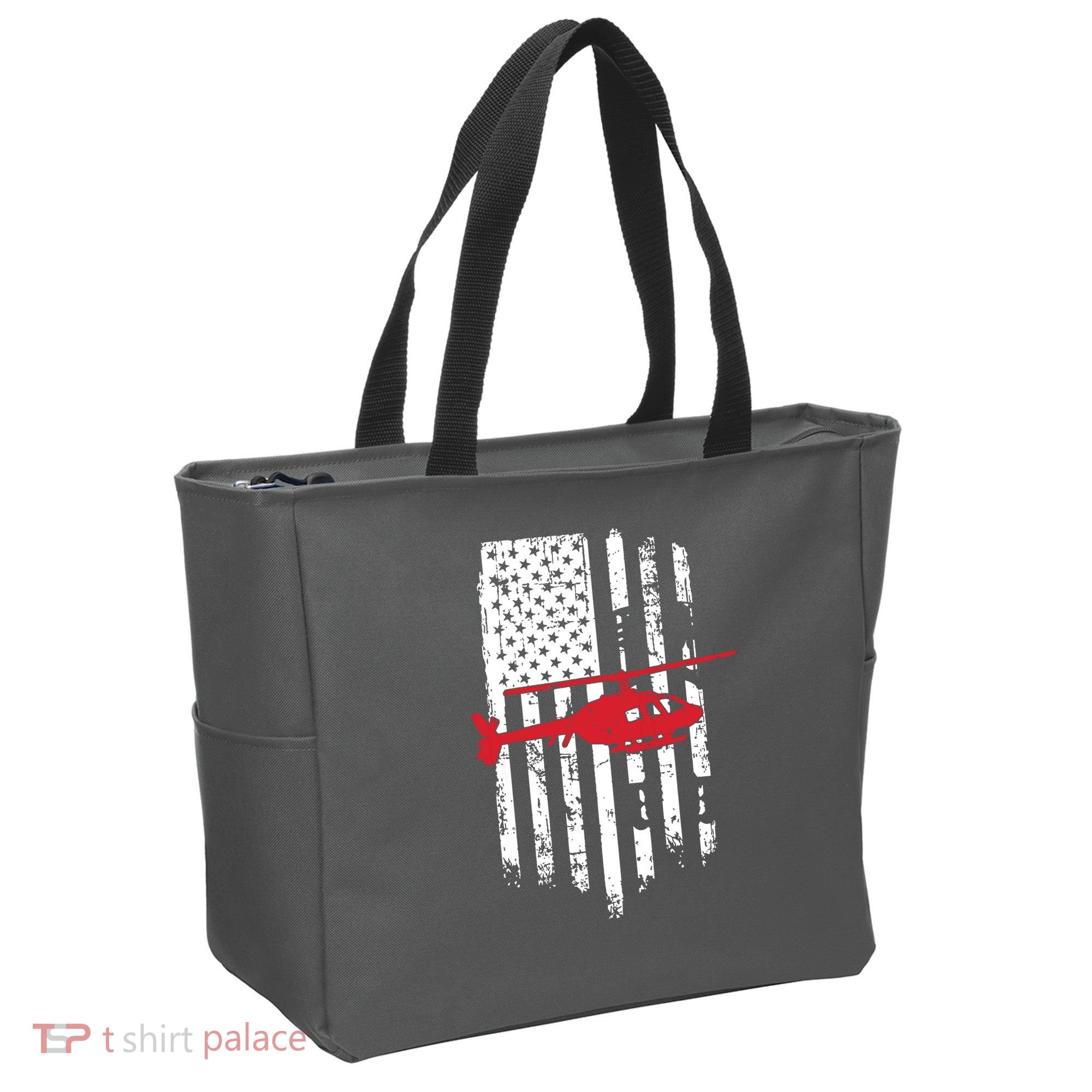 Patriotic Helicopter Flag Helicopter Pilot Gifts Tote Bag