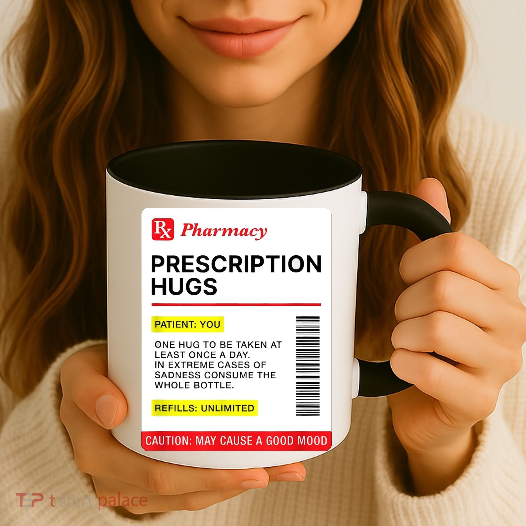 Prescription Hugs Funny Label Lazy Halloween Costume Party Coffee Mug