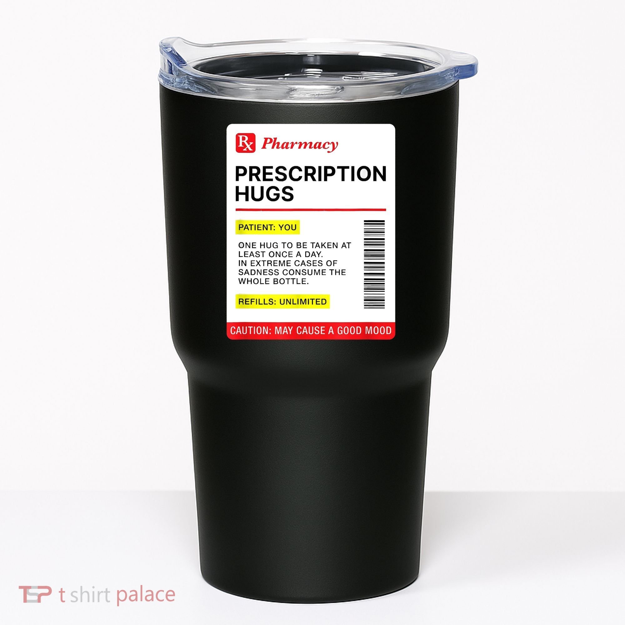 Prescription Hugs Funny Label Lazy Halloween Costume Party Tumbler