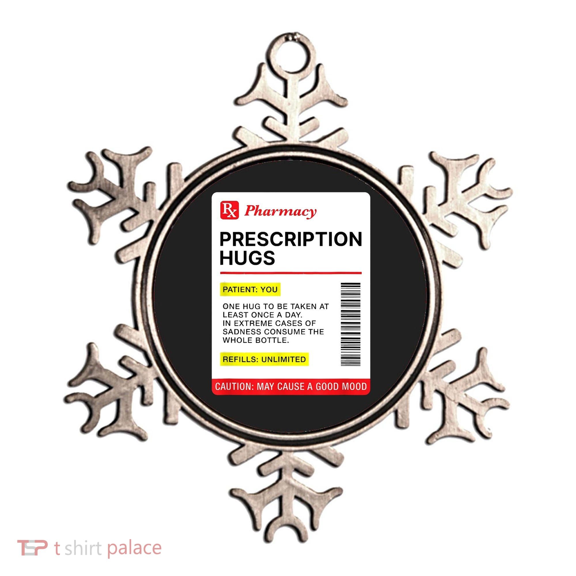 Prescription Hugs Funny Label Lazy Halloween Costume Party Ornament