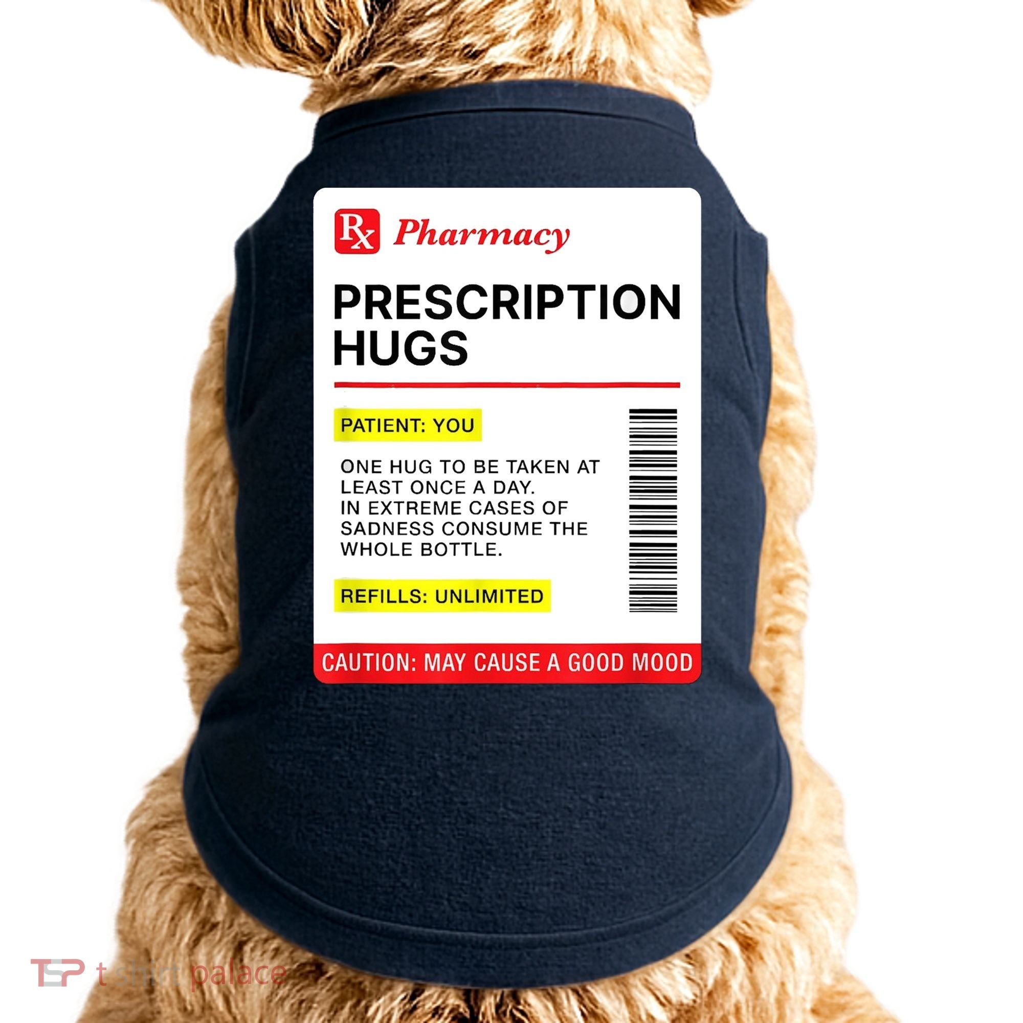 Prescription Hugs Funny Label Lazy Halloween Costume Party Doggie Tank