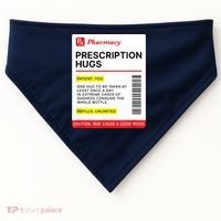 Prescription Hugs Funny Label Lazy Halloween Costume Party USA-Made Doggie Bandana thumb 0