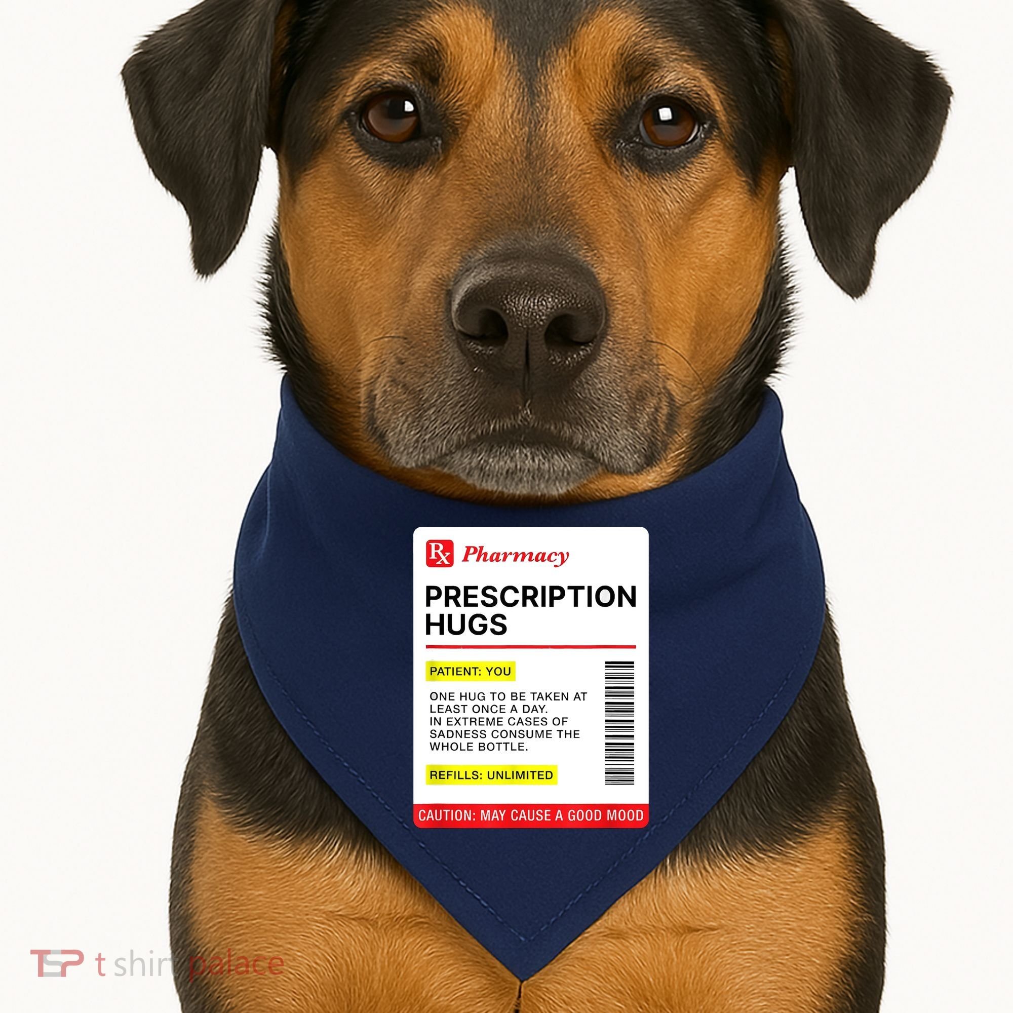 Prescription Hugs Funny Label Lazy Halloween Costume Party USA-Made Doggie Bandana