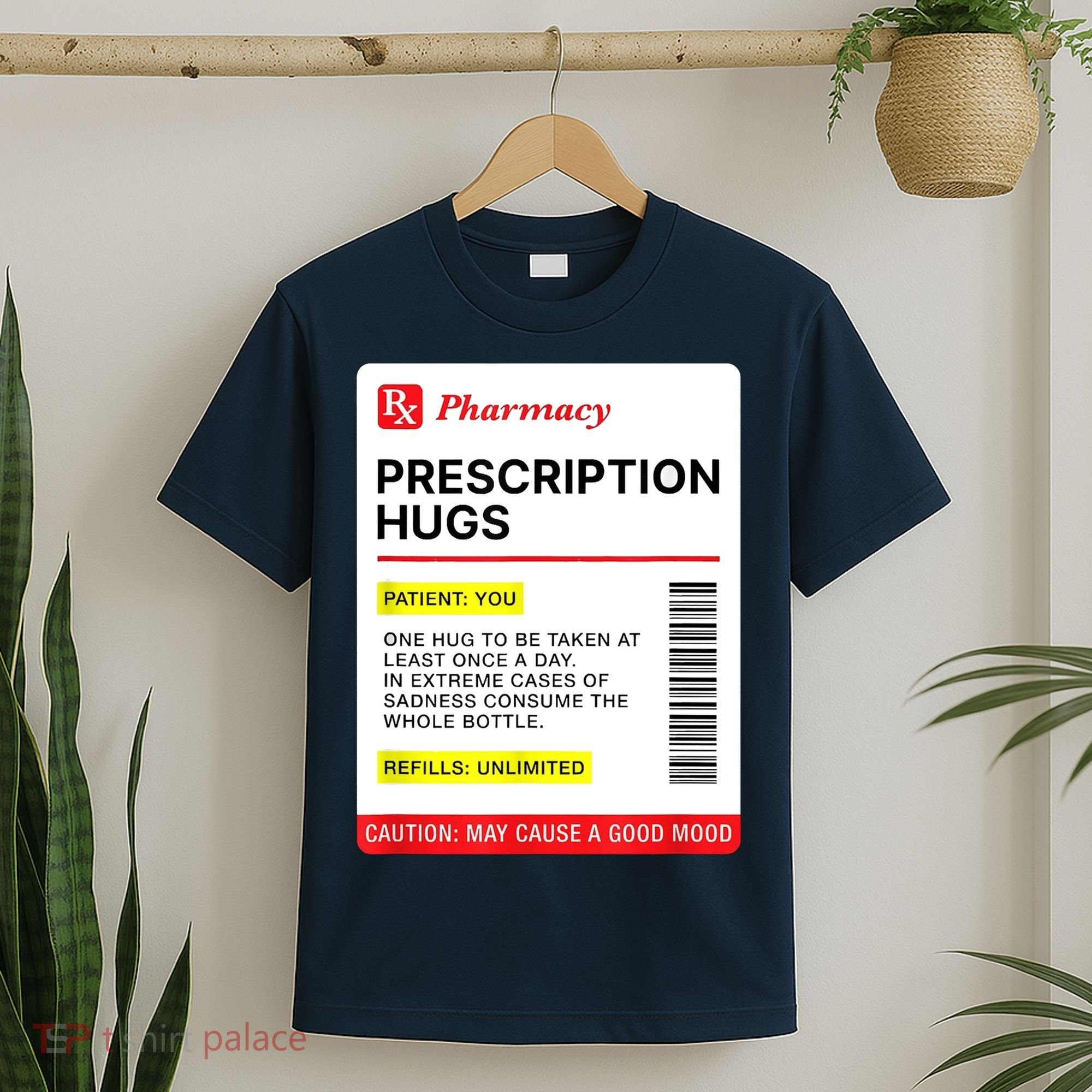Prescription Hugs Funny Label Lazy Halloween Costume Party T-Shirt
