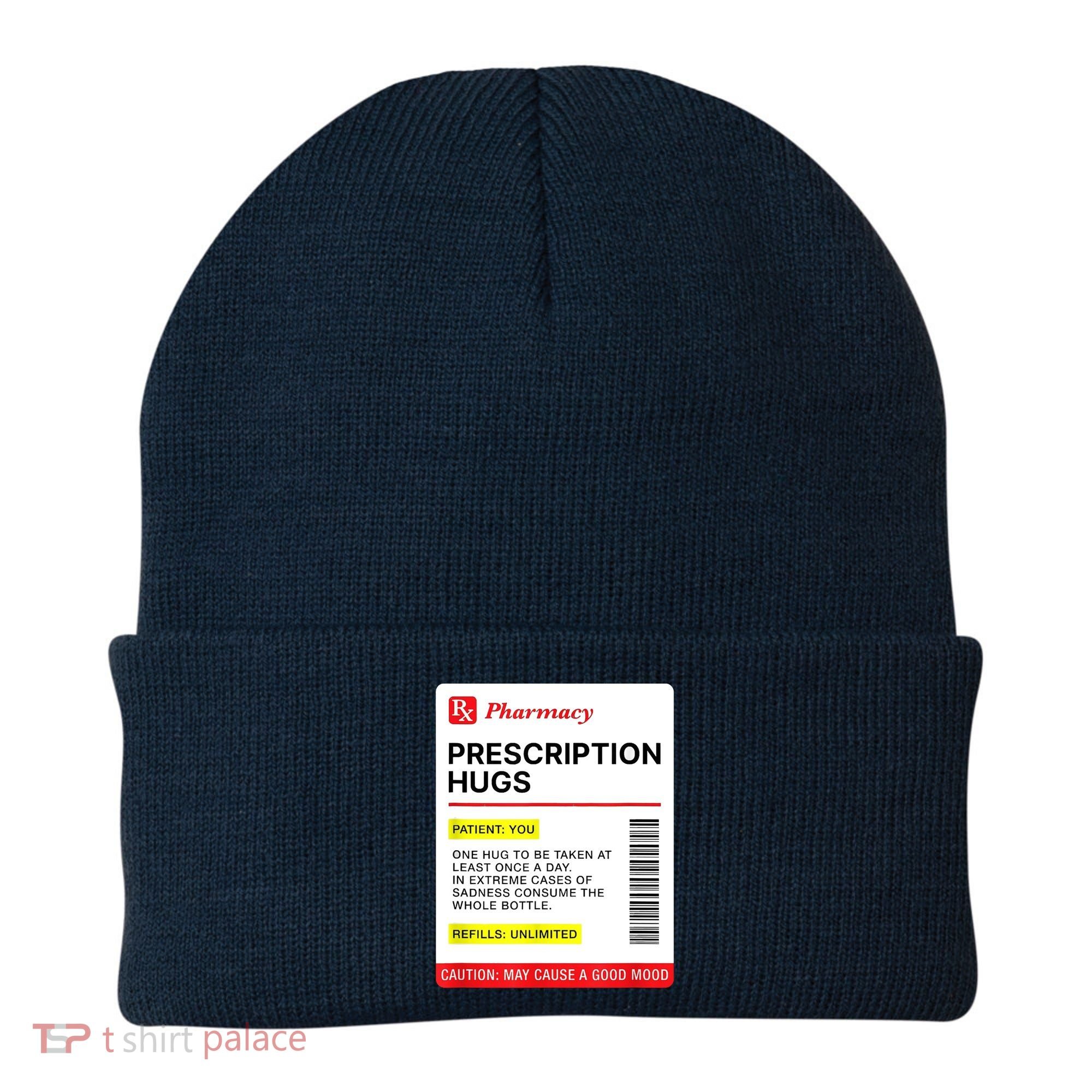 Prescription Hugs Funny Label Lazy Halloween Costume Party Beanie