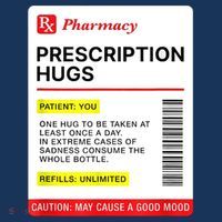 Prescription Hugs Funny Label Lazy Halloween Costume Party Mousepad thumb 1