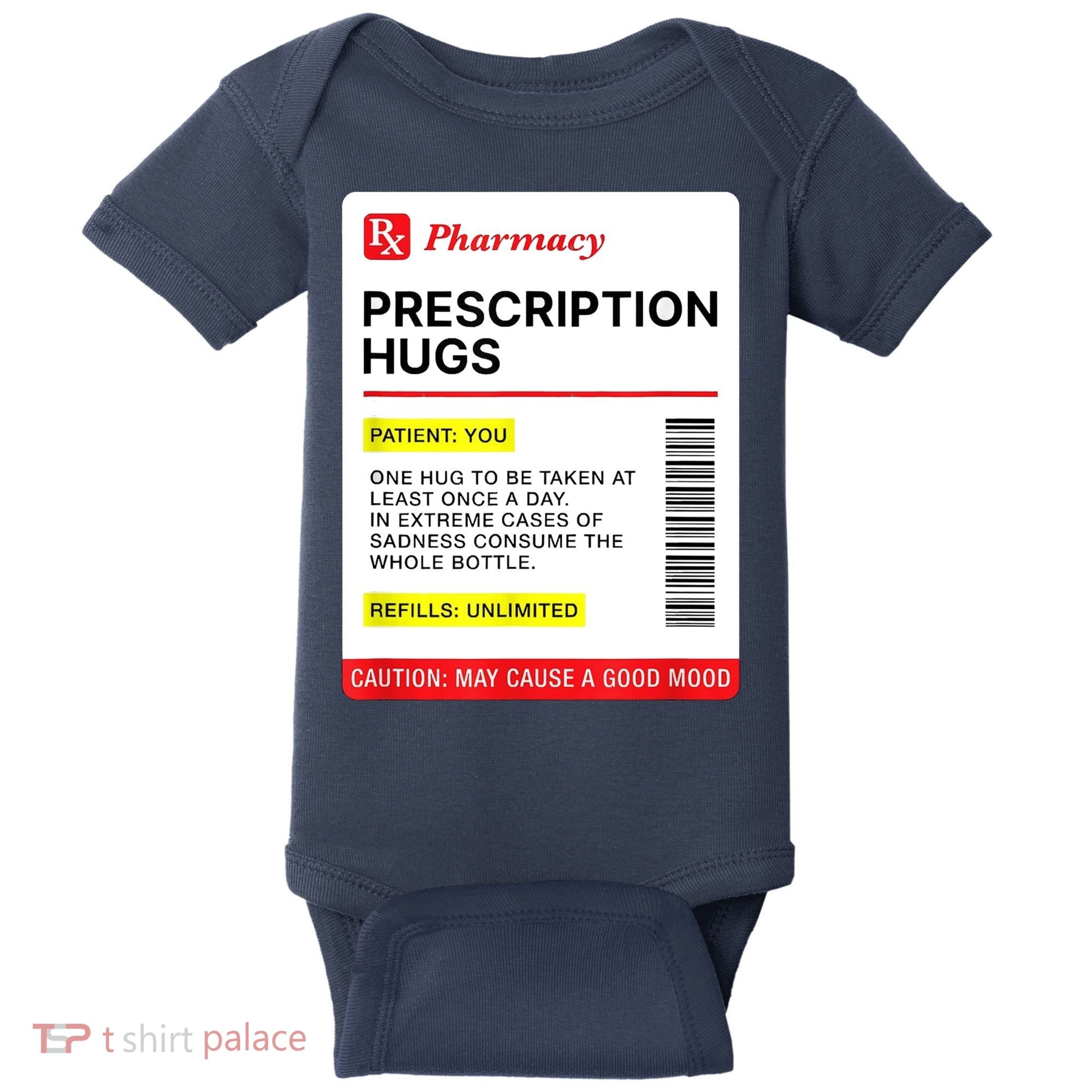 Prescription Hugs Funny Label Lazy Halloween Costume Party Baby Bodysuit