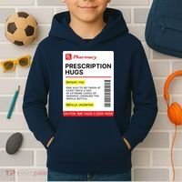 Prescription Hugs Funny Label Lazy Halloween Costume Party Kids Hoodie thumb 2