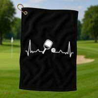 Pickleball Heartbeat Gift Pickleball Player Gift Golf Towel thumb 1