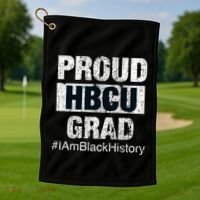 Proud Hbcu Grad College I Am Black History Month Gift Golf Towel thumb 1