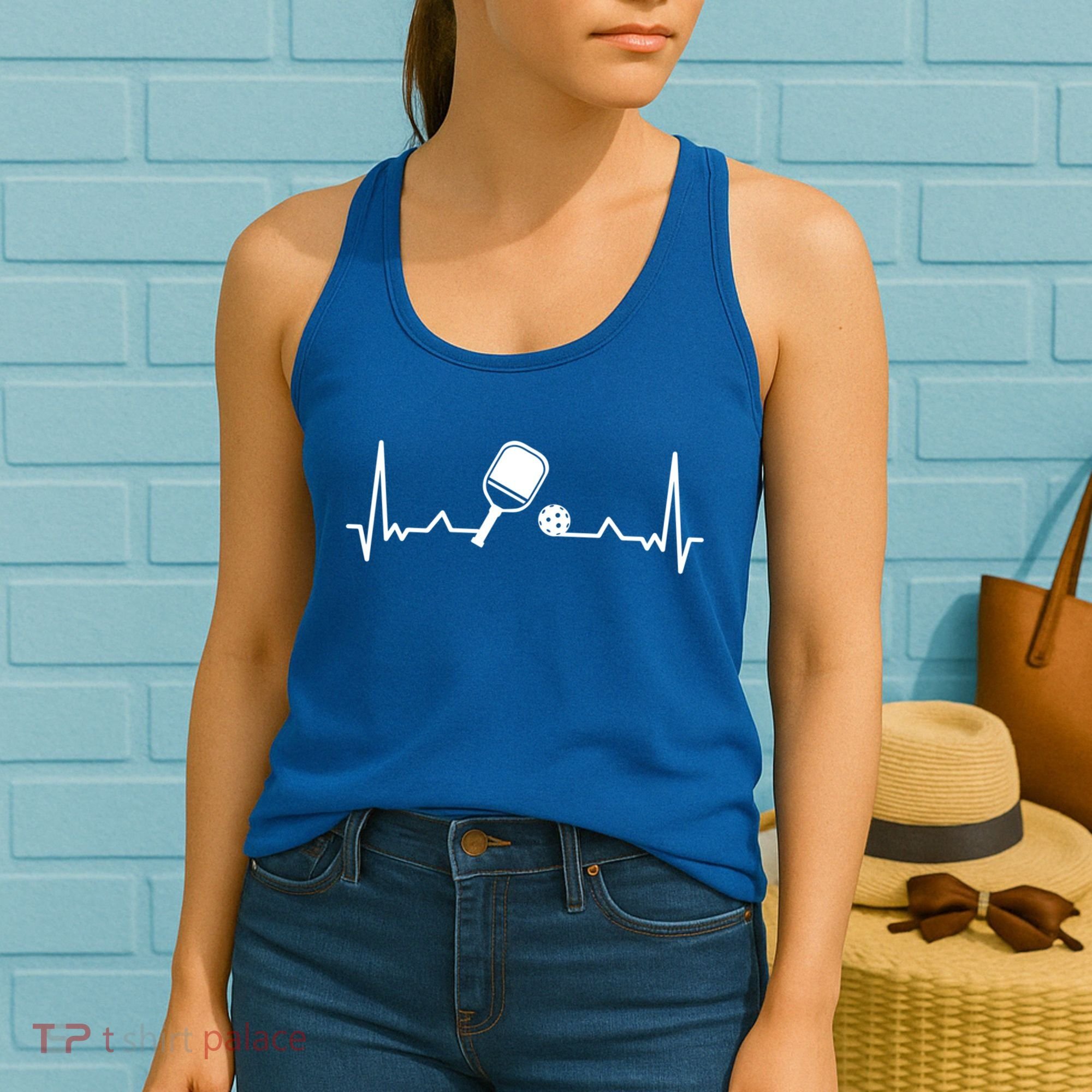 Pickleball Heartbeat Gift Pickleball Player Gift Women's Tank Top