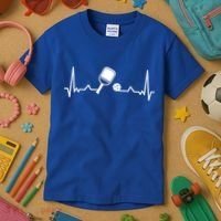 Pickleball Heartbeat Gift Pickleball Player Gift Kids T-Shirt thumb 3