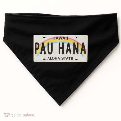 Pau Hana Hawaii License Plate USA-Made Doggie Bandana
