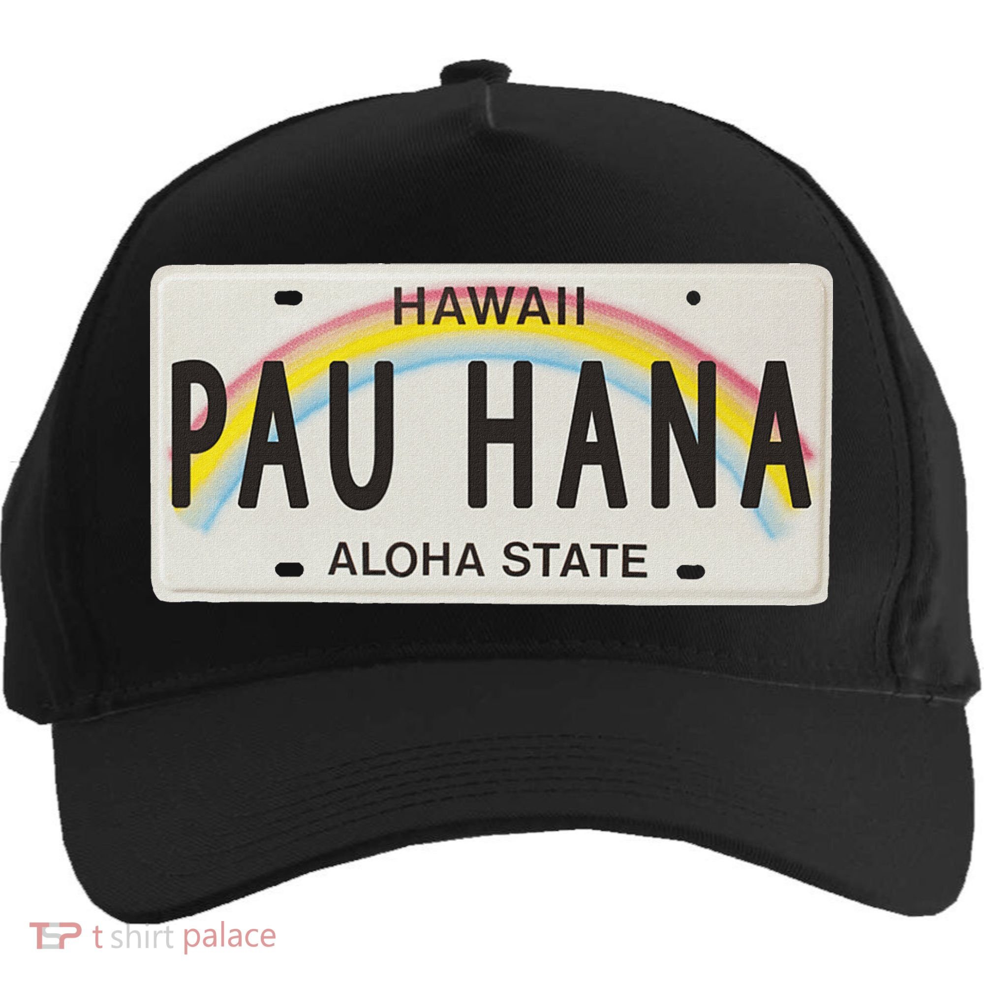 Pau Hana Hawaii License Plate Five-Panel Snapback Cap