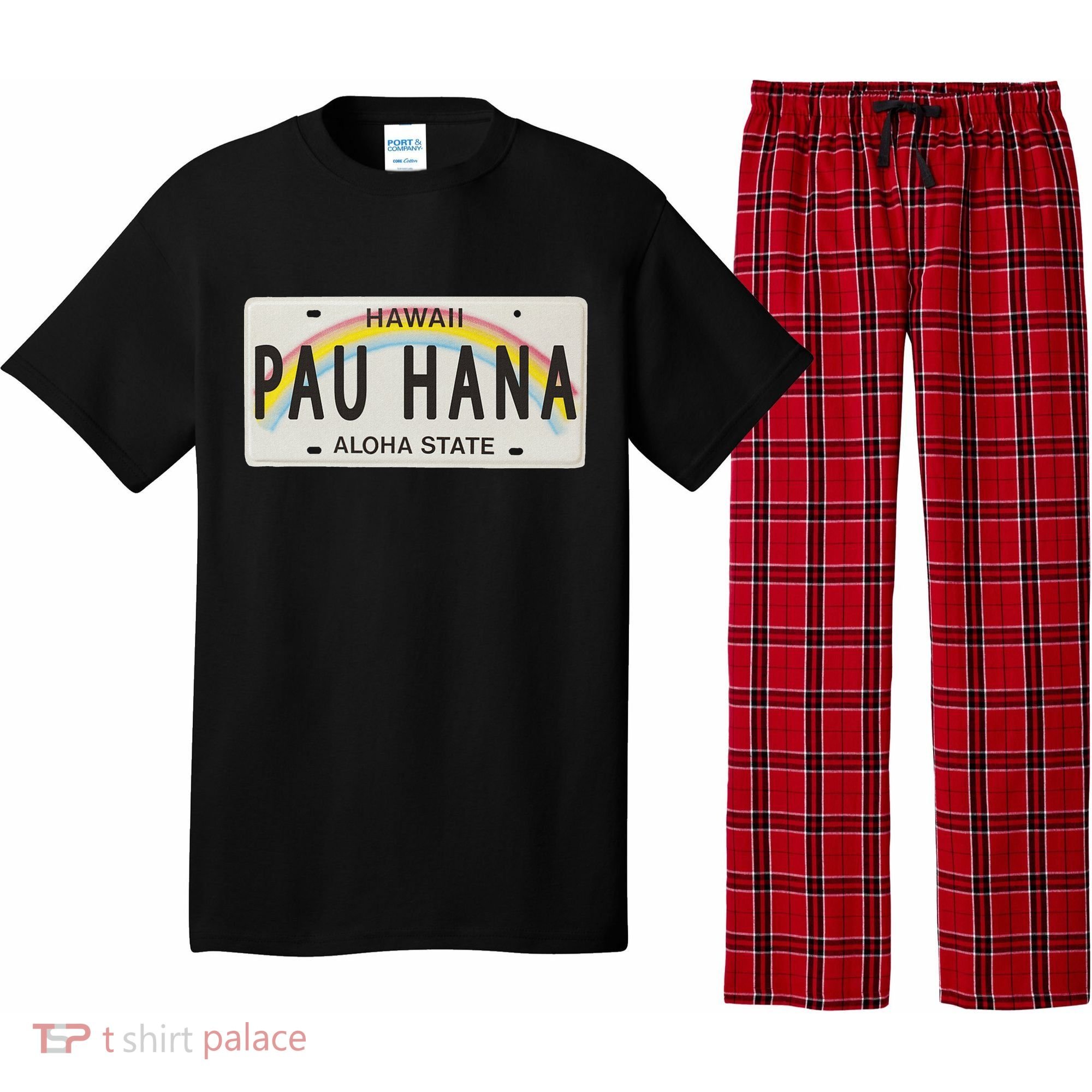 Pau Hana Hawaii License Plate Pajama Set