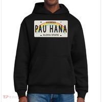 Pau Hana Hawaii License Plate District V.I.T. Heavyweight Hoodie thumb 0
