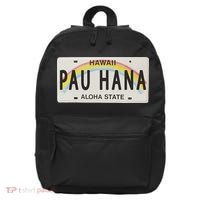 Pau Hana Hawaii License Plate 16 in Basic Backpack thumb 0