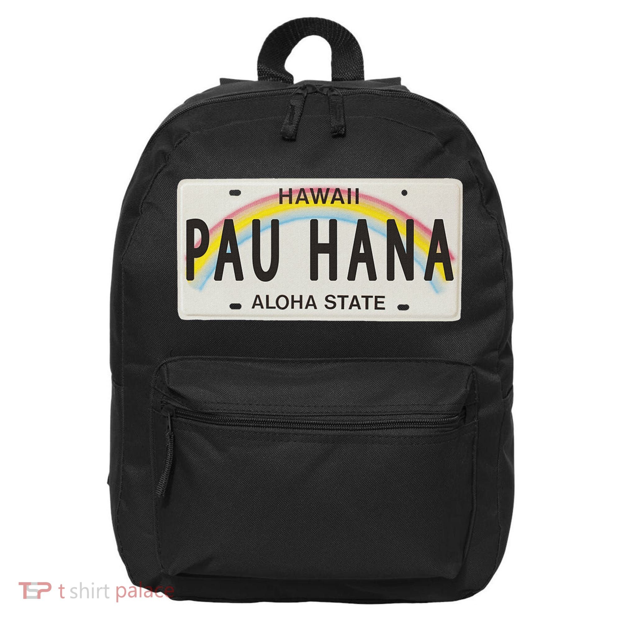 Pau Hana Hawaii License Plate 16 in Basic Backpack