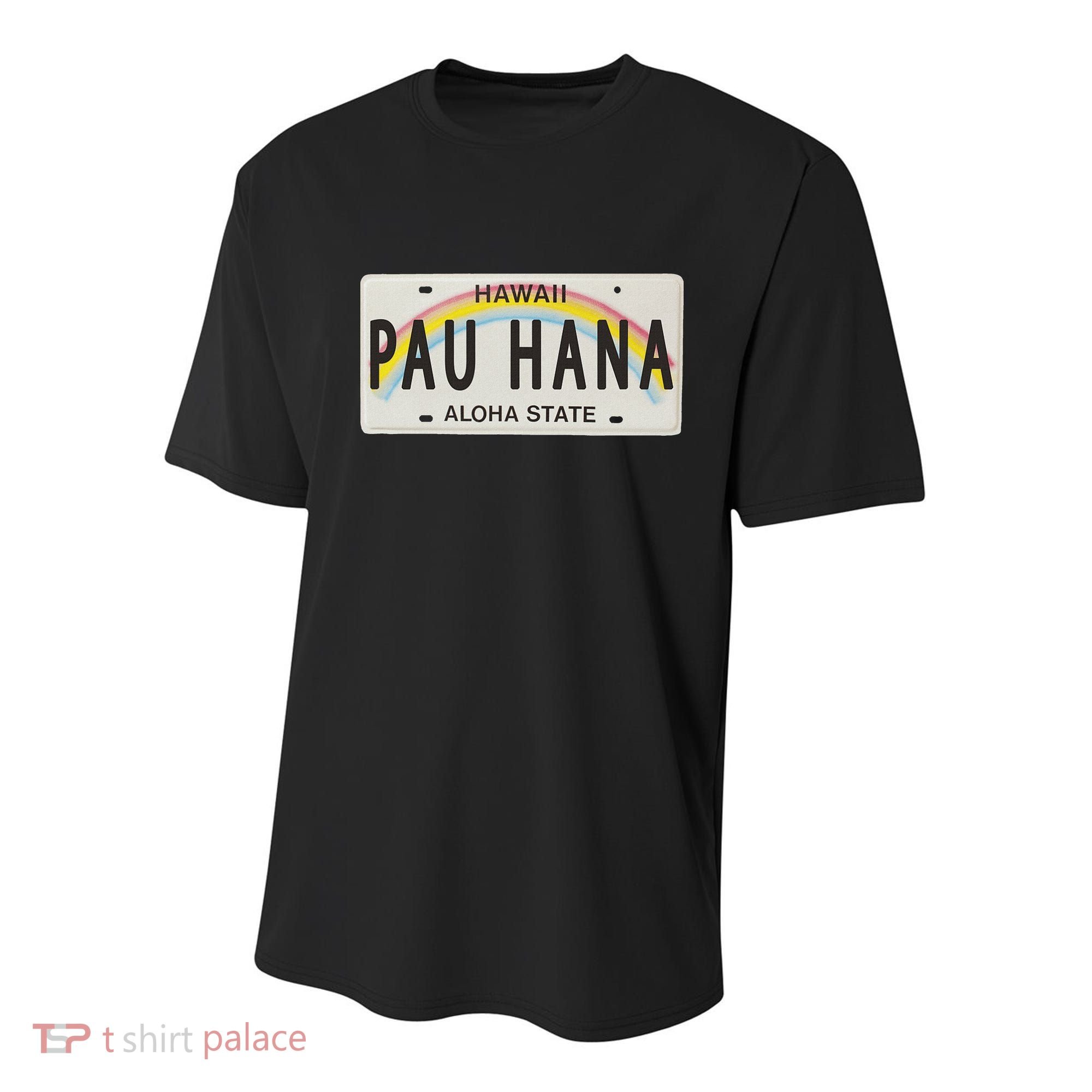Pau Hana Hawaii License Plate Youth Performance Sprint T-Shirt