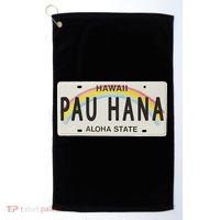 Pau Hana Hawaii License Plate Golf Towel thumb 0