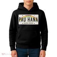 Pau Hana Hawaii License Plate Kids Hoodie thumb 4
