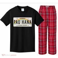 Pau Hana Hawaii License Plate Kids Plaid Pajama Set thumb 0