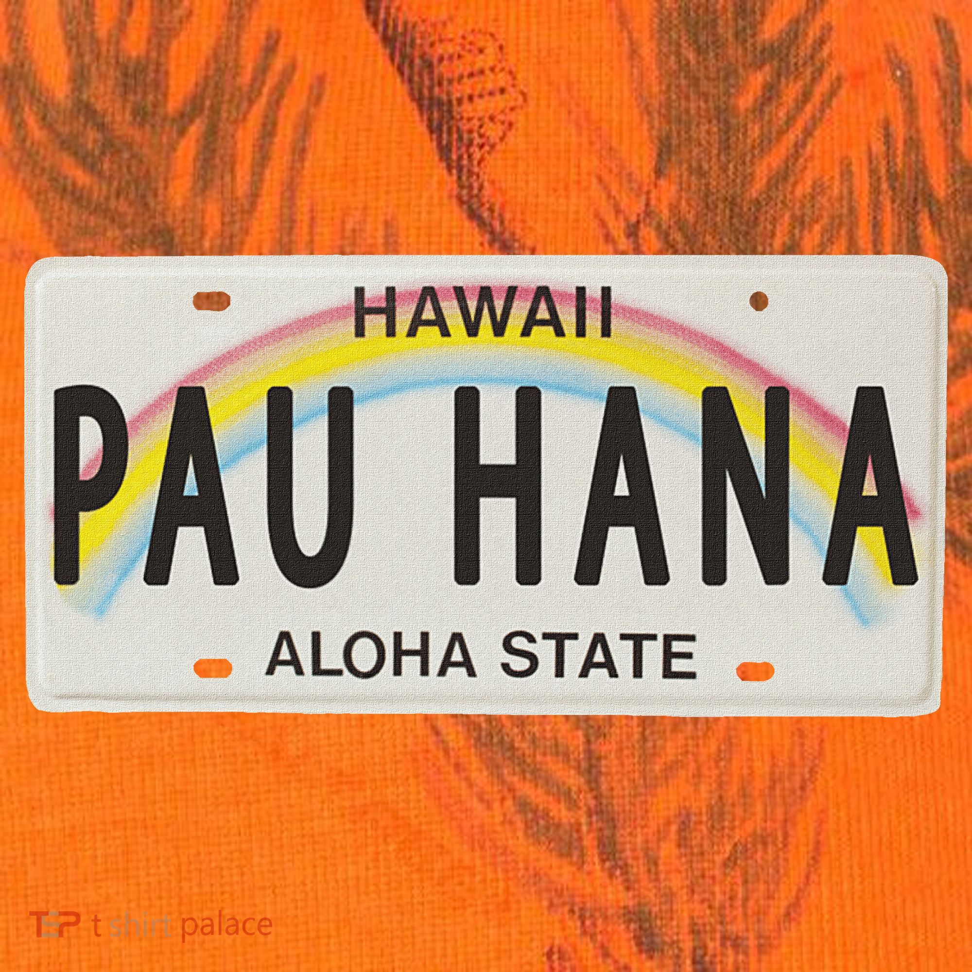 Pau Hana Hawaii License Plate Kati Licensed 12" Camo Cuffed Beanie