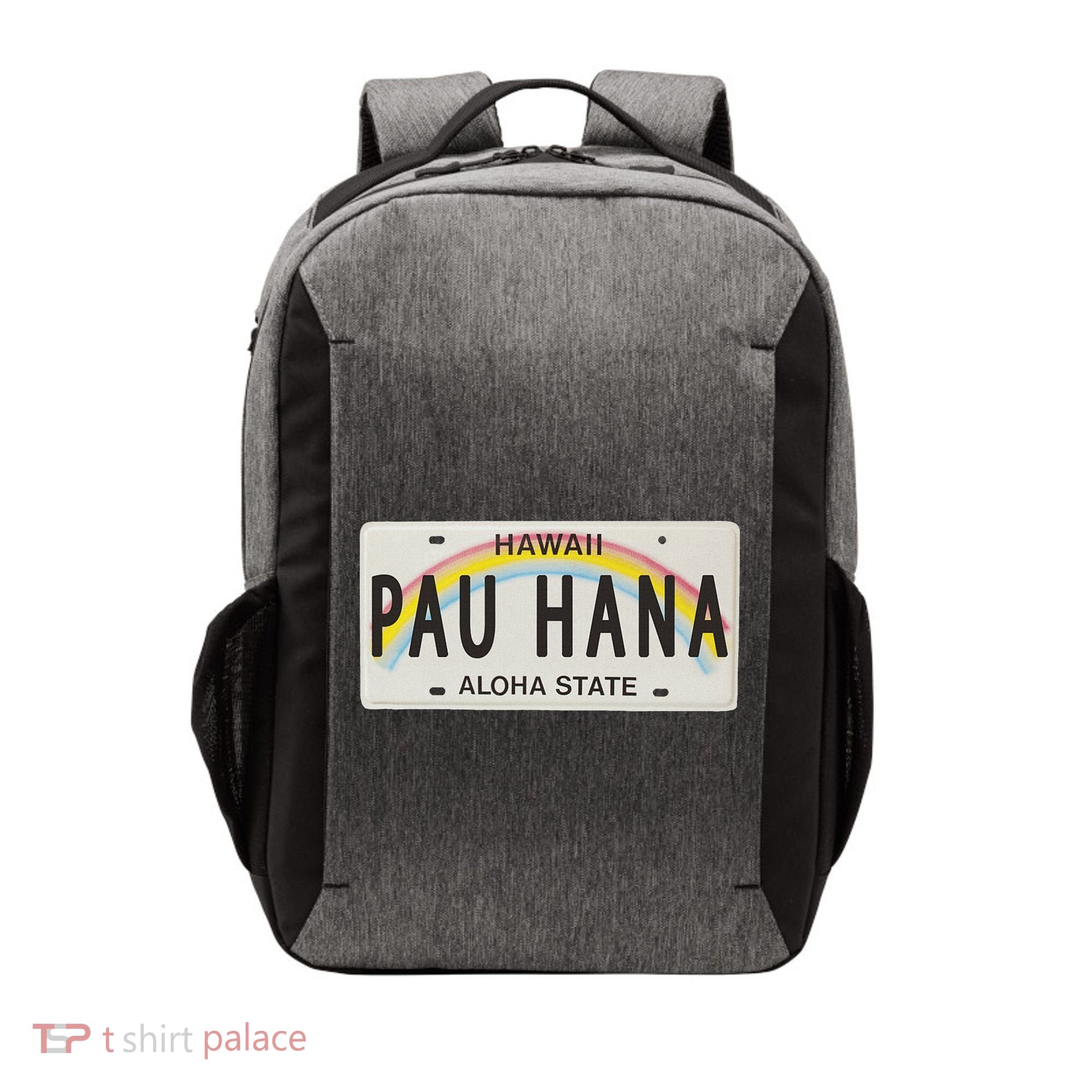 Pau Hana Hawaii License Plate Vector Backpack