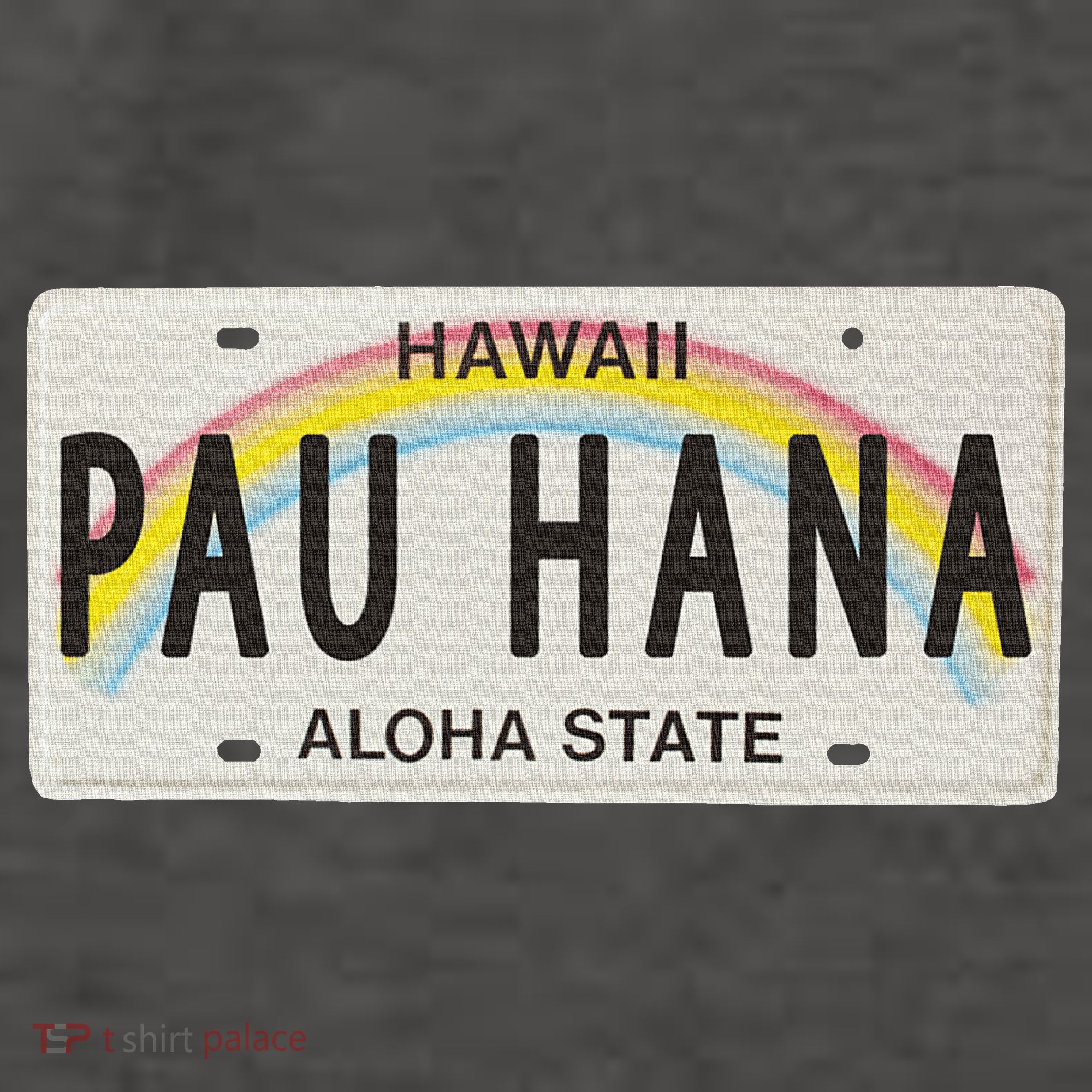 Pau Hana Hawaii License Plate Vector Backpack