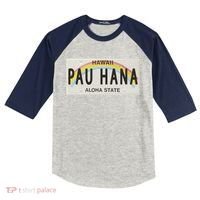 Pau Hana Hawaii License Plate Kids Colorblock Raglan Jersey thumb 0