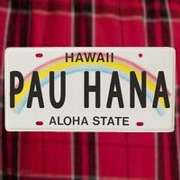 Pau Hana Hawaii License Plate Men's Flannel Plaid Pajama Pants thumb 2