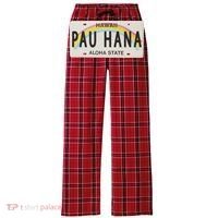 Pau Hana Hawaii License Plate Women's Flannel Plaid Pajama Pants thumb 0