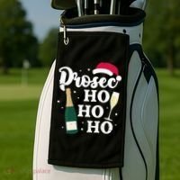 Prosec Ho Ho Ho Funny Presecco Christmas Vacation Meaningful Gift Golf Towel thumb 2