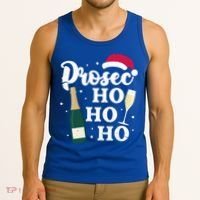 Prosec Ho Ho Ho Funny Presecco Christmas Vacation Meaningful Gift Tank Top thumb 3
