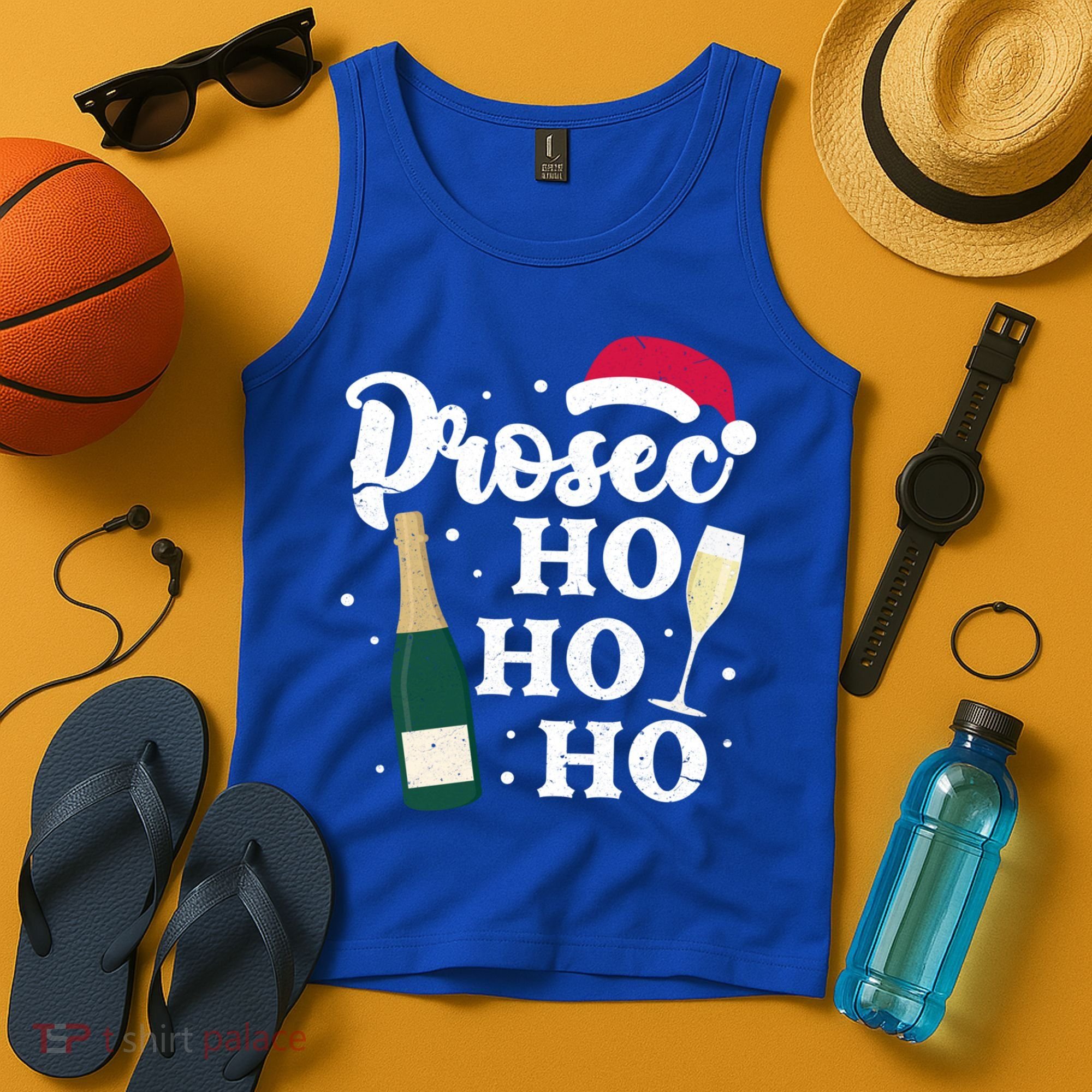 Prosec Ho Ho Ho Funny Presecco Christmas Vacation Meaningful Gift Tank Top